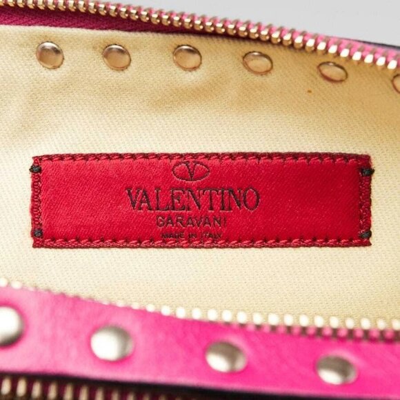 Valentino Fuchsia Leather Rockstud Double Zip Crossbody Bag - Picture 8 of 12